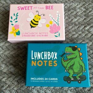 Girl & Boy Lunch Box Notes 24 Cards Each Box 12 Message & 12 Fill In Cards 4.5"